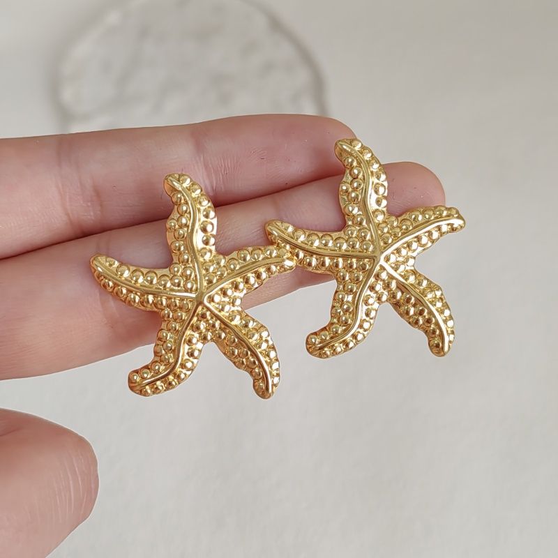Golden Starfish Studs