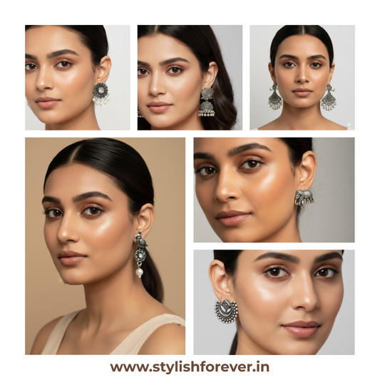 Office Wear Oxidized Earring Combo – Set of 6