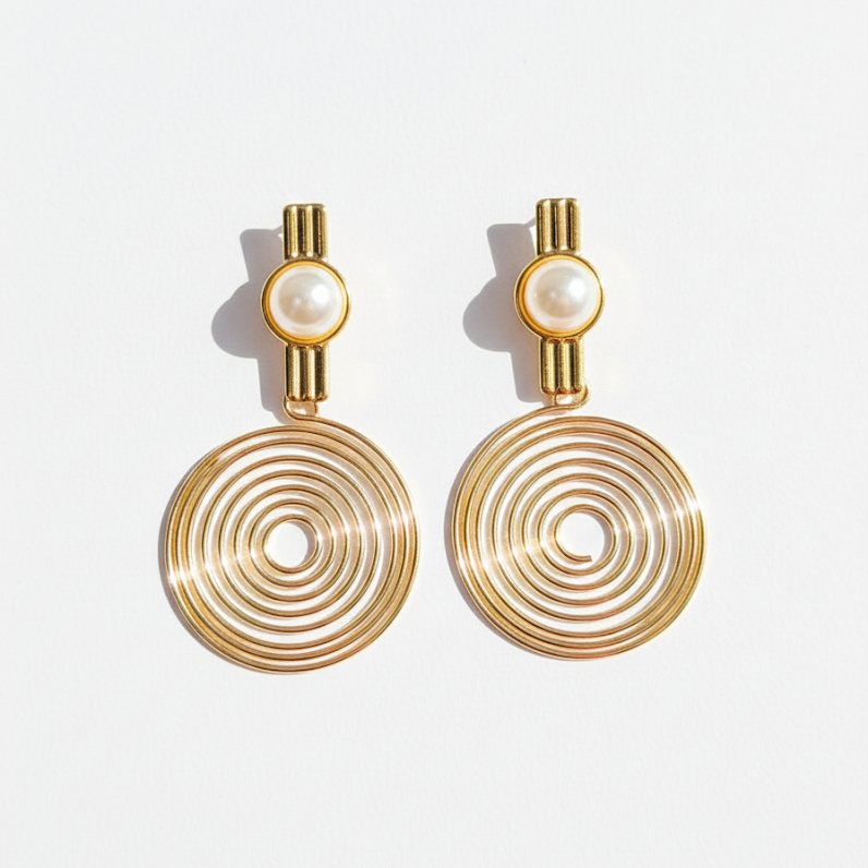 Pearl Circle string Earrings