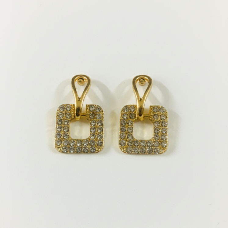 Stylish Gold Square Earrings