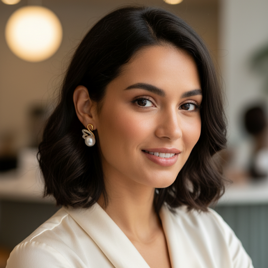 Gold Crystal Swan Earrings