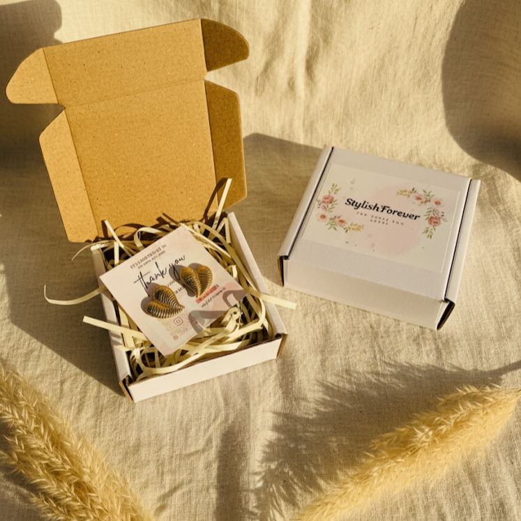 Textured Gold Heart Stud Earrings