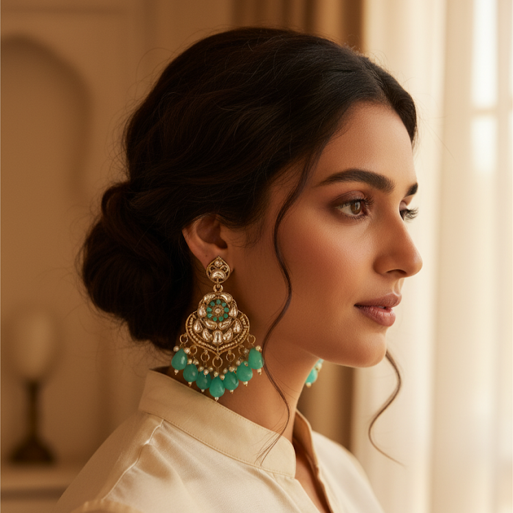 Kundan Chandbali Earrings