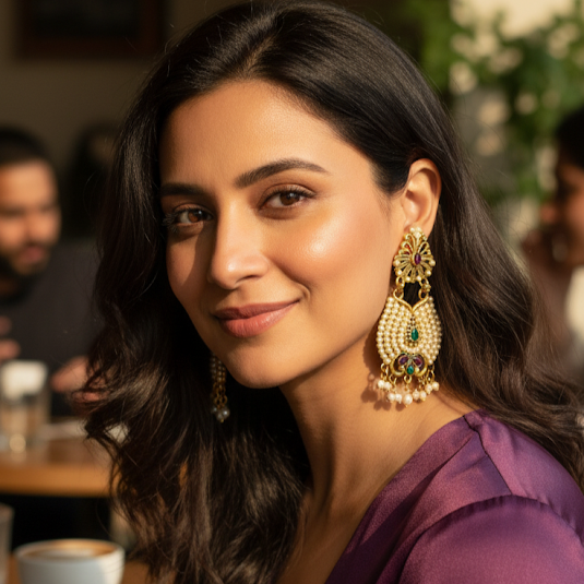 Matte Gold Peacock Earrings
