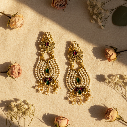 Matte Gold Peacock Earrings