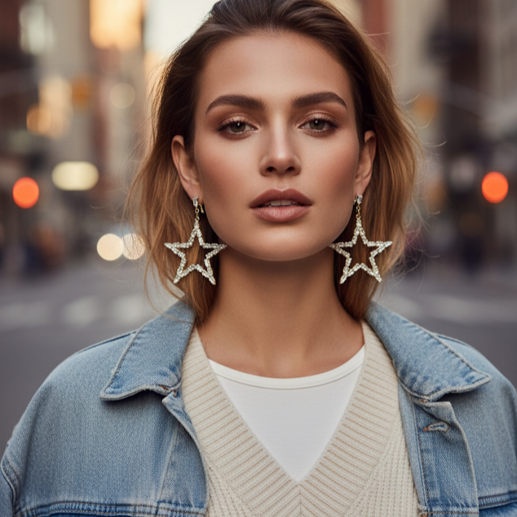 Starburst Crystal Drop Earrings