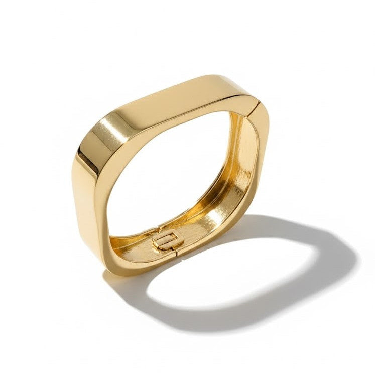 Bold Geometric Square Gold Bracelet