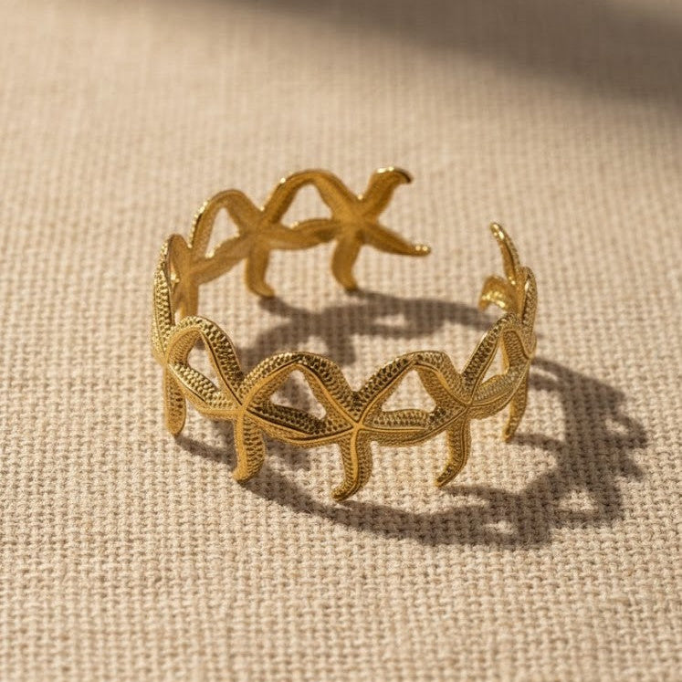 Adjustable Starfish Wrist Cuff Bracelet