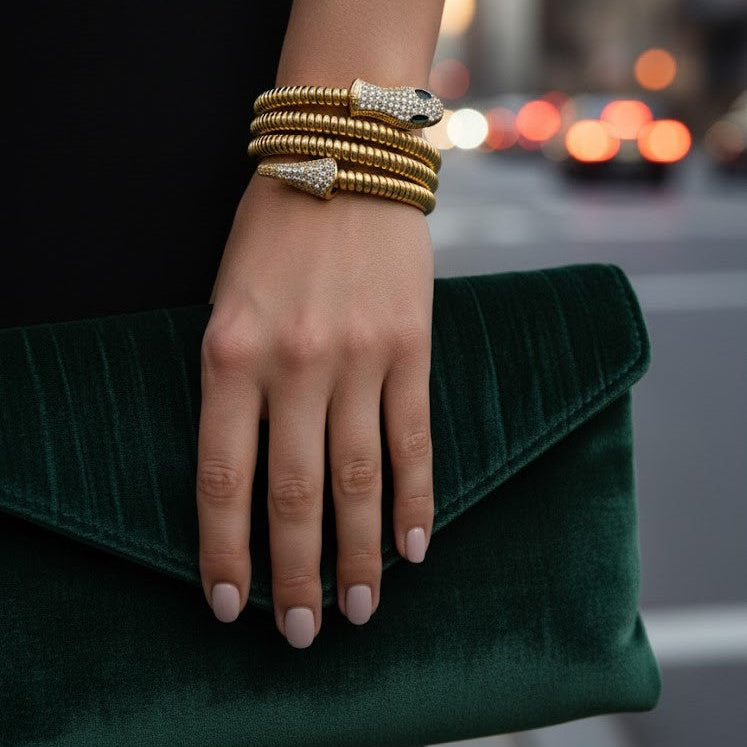 Gold Snake Coil Bracelet