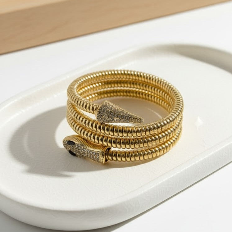 Gold Snake Coil Bracelet