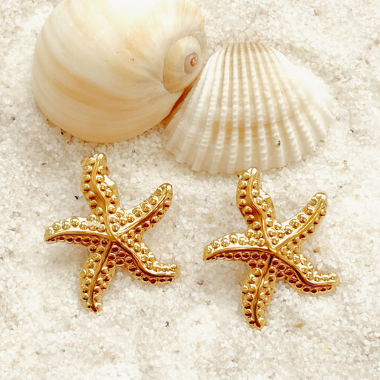 Golden Starfish Studs