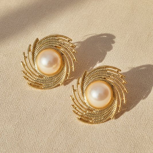 Classic Gold Pearl Studs