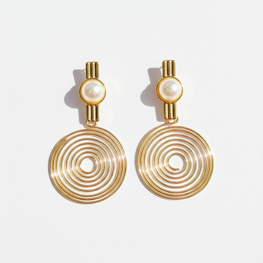 Pearl Circle string Earrings