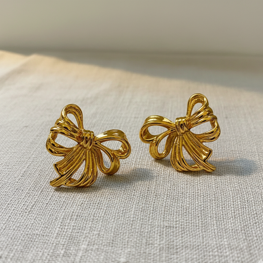 Golden Bow Earrings