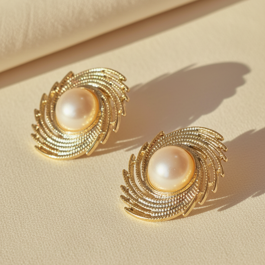 Classic Gold Pearl Studs