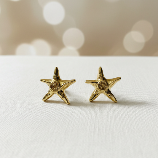 Gold Star Stud Earrings