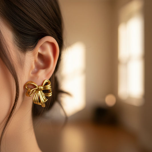 Golden Bow Earrings