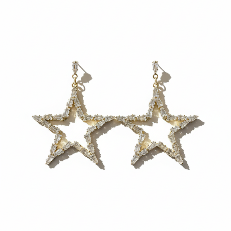 Starburst Crystal Drop Earrings