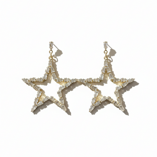 Starburst Crystal Drop Earrings